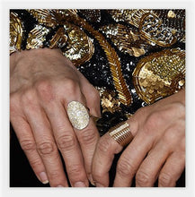 14KT Yellow Gold Diamond Oval Armor Ring