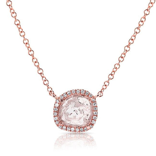 14KT Rose Gold Diamond Slice Necklace