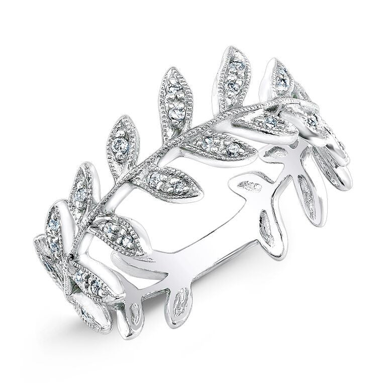 14KT White Gold Diamond Wreath Ring