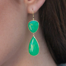14KT Yellow Gold Chrysoprase Resort Earrings