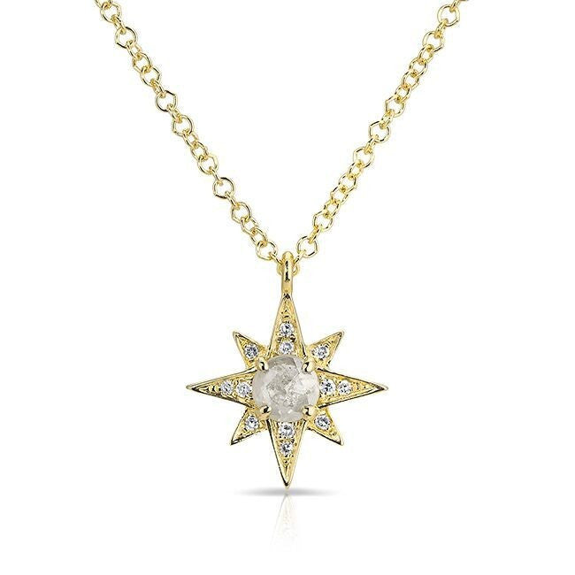 14KT Yellow Gold Diamond North Star Necklace