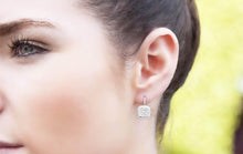 14KT Rose Gold Diamond Cushion Earrings