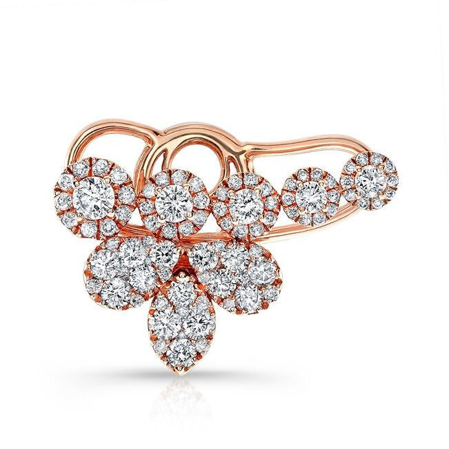 18KT Rose Gold Diamond Carrie Ear Cuff