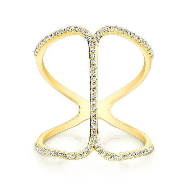 14KT Yellow Gold Diamond Phantom Ring