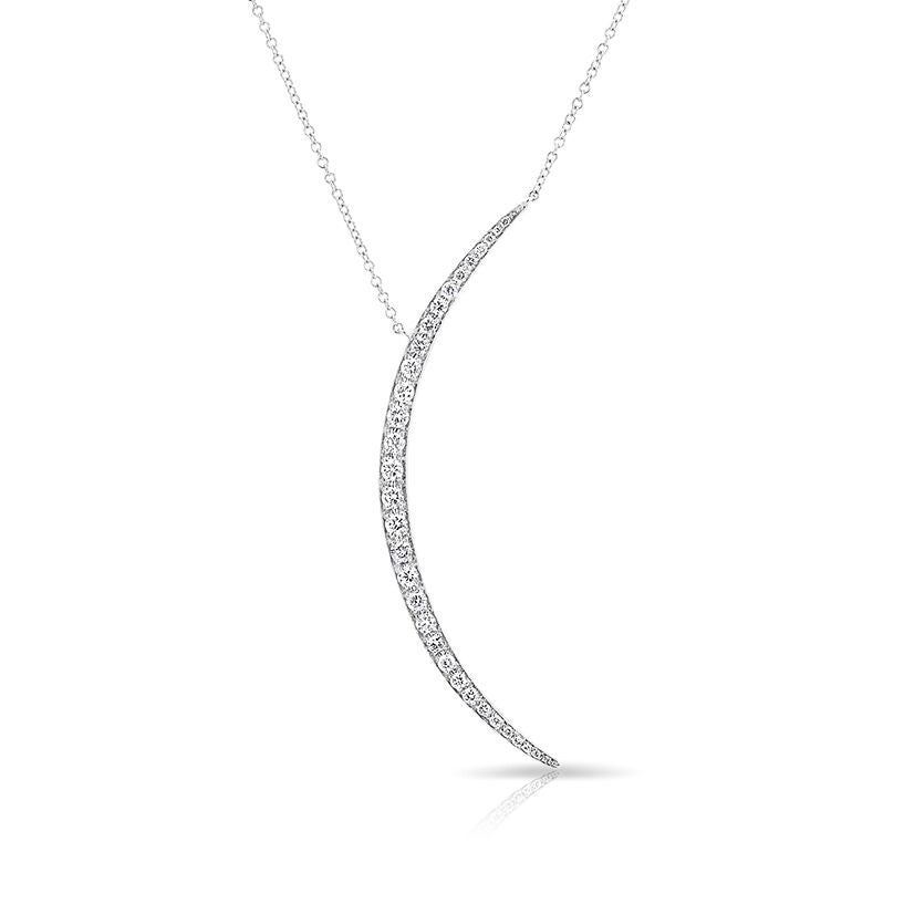 14KT White Gold Diamond Lullaby Moon Necklace