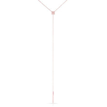 14KT Rose Gold Diamond Square Lariat Necklace