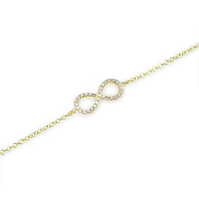 14KT Yellow Gold Diamond Small Infinity Bracelet