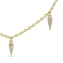 14KT Yellow Gold Diamond Pine Necklace