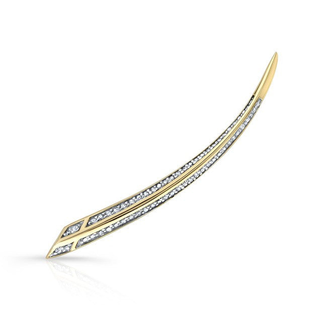 14KT Yellow Gold Diamond Fang Earrings