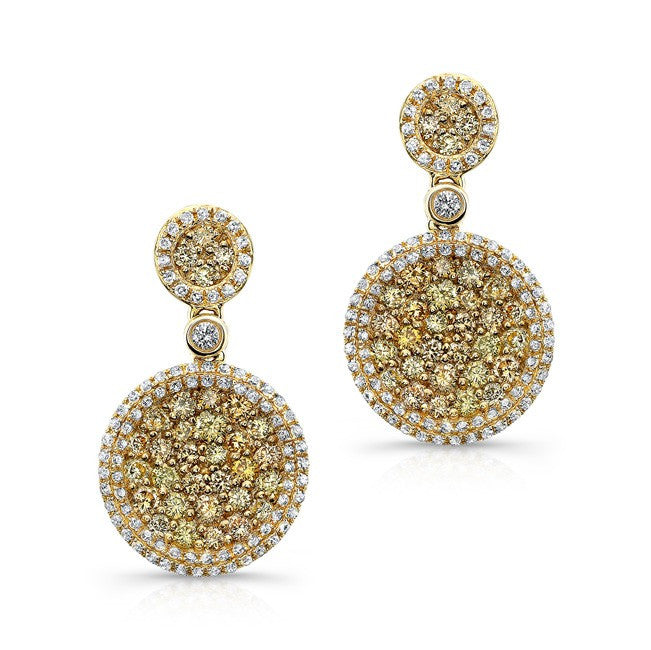 14KT Yellow Gold White and Yellow Diamond Mae Earrings