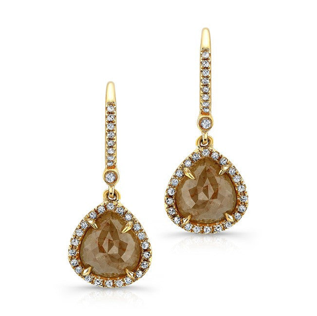 18KT Yellow Gold Fancy Diamond Earrings