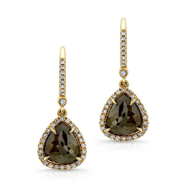 18KT Yellow Gold Fancy Diamond Earrings