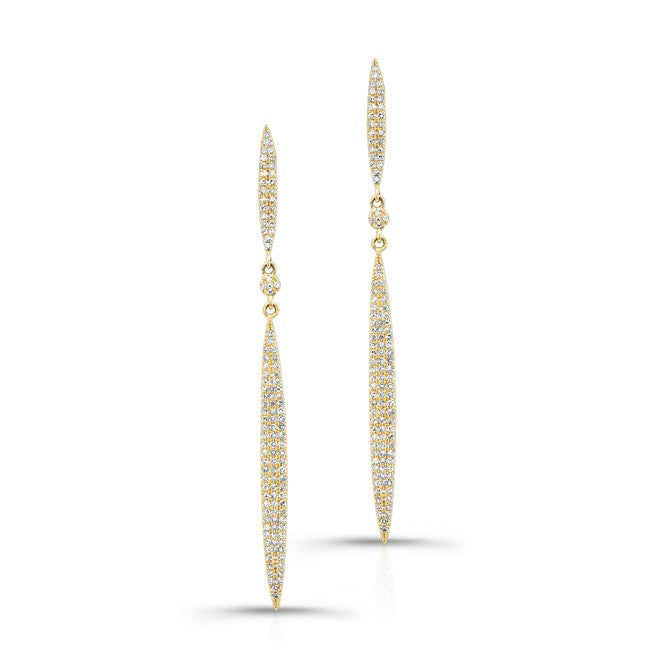 14KT Yellow Gold Diamond Double Petal Earrings