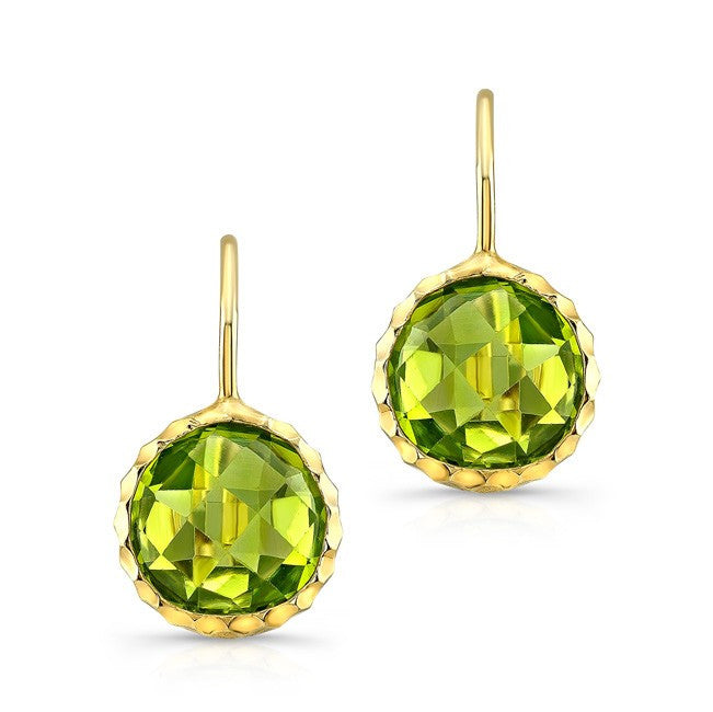 14KT Yellow Gold Peridot Earrings