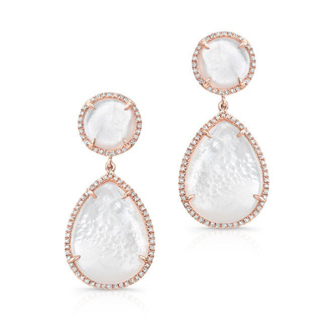 14KT Rose Gold Mother Of Pearl Cloud Earrings
