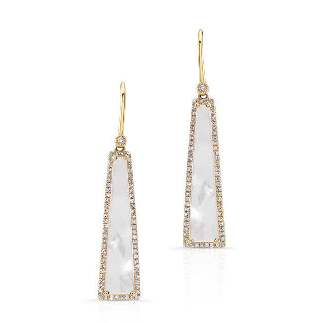 14KT Yellow Gold Mother Of Pearl Diamond Hampton Earrings