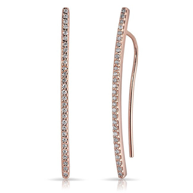 14KT Rose Gold Diamond Mini Wishbone Earrings