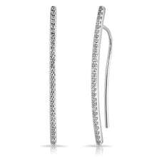 14KT White Gold Diamond Mini Wishbone Earrings