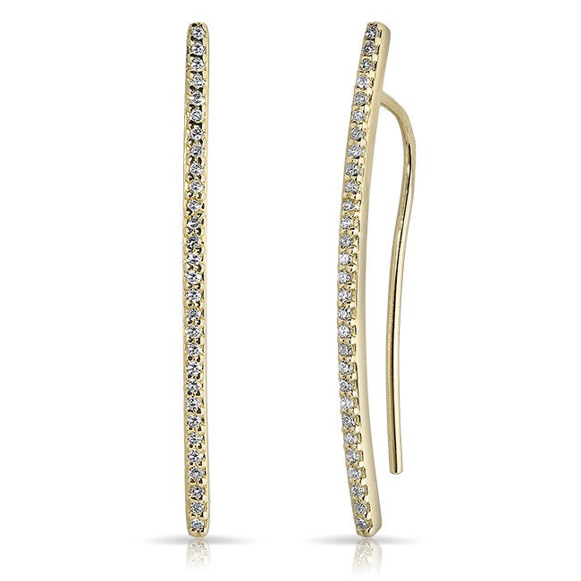 14KT Yellow Gold Diamond Mini Wishbone Earrings