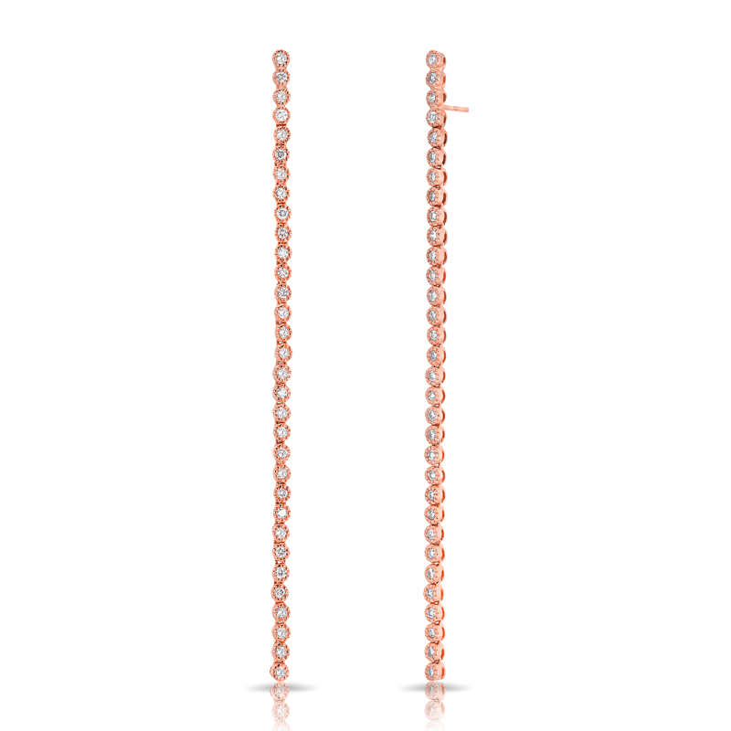 14KT Rose Gold Diamond Leash Collection Dangle Earrings