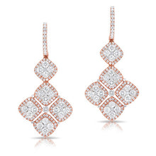 18KT Rose And White Gold Diamond Marie Antoinette Earrings