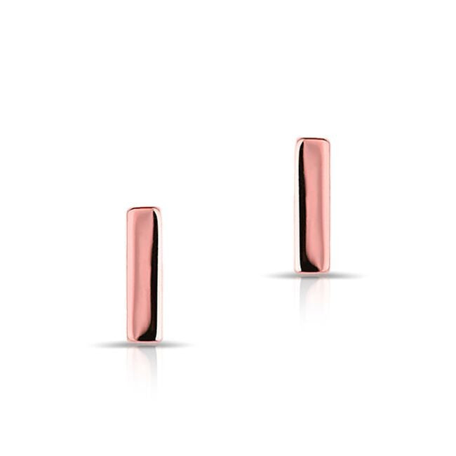 14KT Rose Gold Mini Bar Stud Earrings