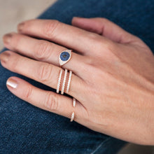 14KT Rose Gold Diamond And Blue Sapphire Evil Eye Ring