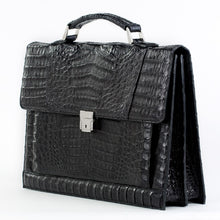 Crocodile Briefcase - Black Matte