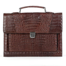 Crocodile Briefcase - Brown Matte