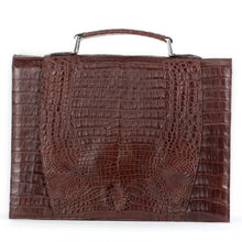 Crocodile Briefcase - Brown Matte