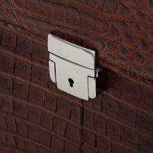 Crocodile Briefcase - Brown Matte