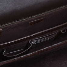 Crocodile Briefcase - Brown Matte