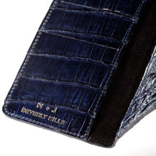 Crocodile Check Holder/Wallet - Navy Blue