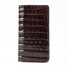 Crocodile Check Holder/Wallet - Brown