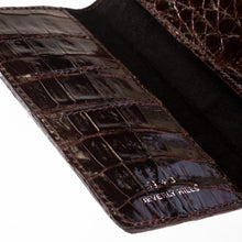 Crocodile Check Holder/Wallet - Brown