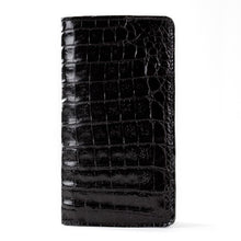 Crocodile Check Holder/Wallet - Black