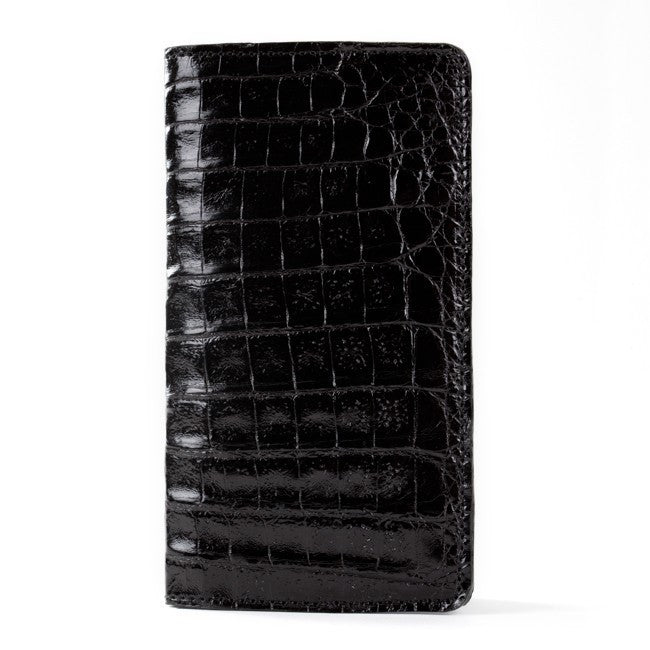 Crocodile Check Holder/Wallet - Black