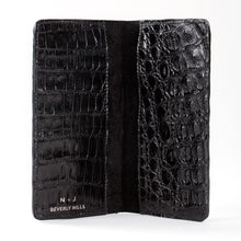 Crocodile Check Holder/Wallet - Black