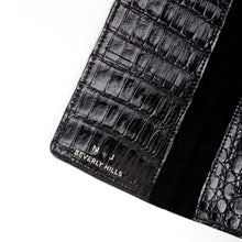 Crocodile Check Holder/Wallet - Black