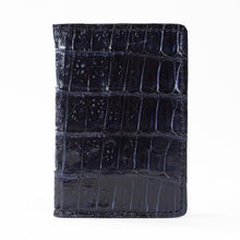Crocodile Card Holder - Navy Blue