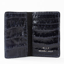Crocodile Card Holder - Navy Blue