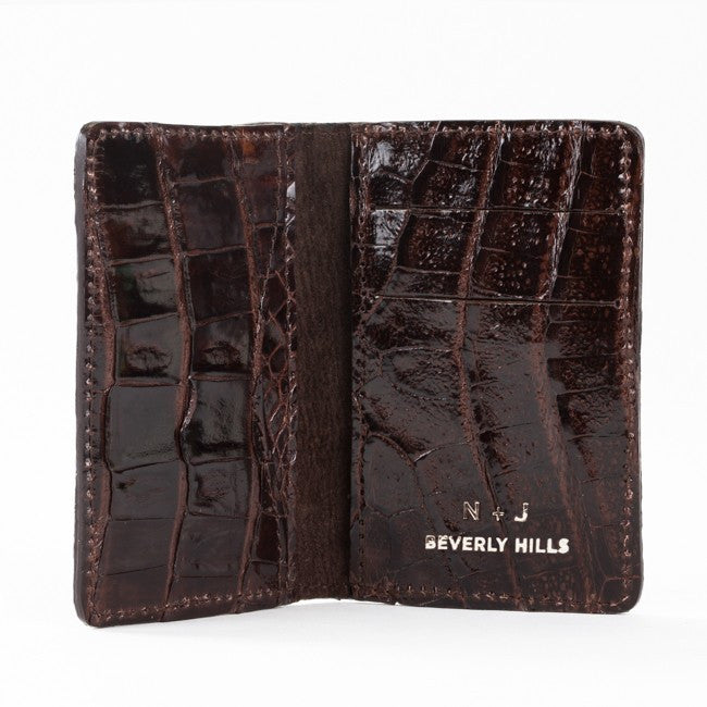 Crocodile Card Holder - Brown