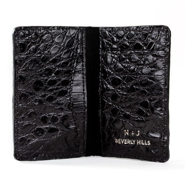 Crocodile Card Holder - Black