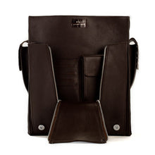 Crocodile & Leather Messenger Bag/Backpack - Brown Matte
