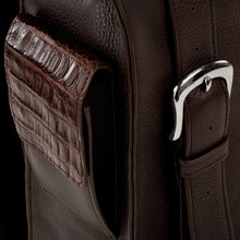 Crocodile & Leather Messenger Bag/Backpack - Brown Matte