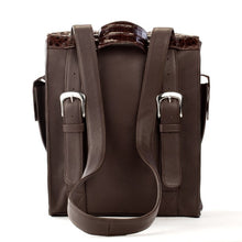 Crocodile & Leather Messenger Bag/Backpack - Brown Glazed