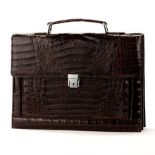 Crocodile Briefcase - Brown Glazed
