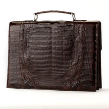 Crocodile Briefcase - Brown Glazed