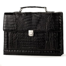 Crocodile Briefcase - Black Glazed