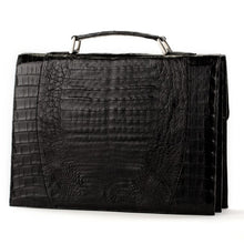 Crocodile Briefcase - Black Glazed